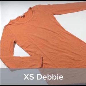 Xs Debbie Dress solid orange long sleeves NWT